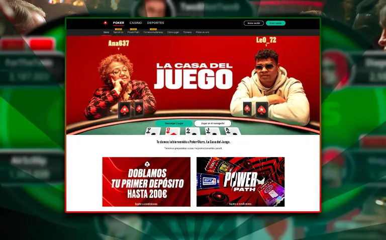 Sección de póquer con diferentes juegos